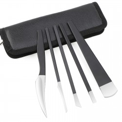 Pedicure Knife Kit, 8pcs Black Foot Dead Callus Remover Stainless Set, Professional Ingrown Toenail Steel Tools, Feet Skin Care Nail File Tool Manicure Clippers Cuticle Scraper Toe Shaver