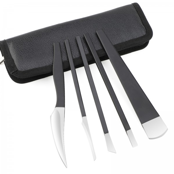 Pedicure Knife Kit, 8pcs Black Foot Dead Callus Remover Stainless Set, Professional Ingrown Toenail Steel Tools, Feet Skin Care Nail File Tool Manicure Clippers Cuticle Scraper Toe Shaver