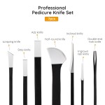 Parturi Pedicure Knife Kit, 7pcs Ingrown Toenail Blade Tool with Storage Bag, High Manganese Steel Nail Knives Cuticle Remover, Professional Foot Repair Sharp Blade Kit for Nail Corn Callus