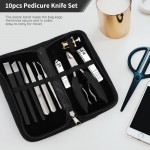 Parturi 10pcs Ingrown Toenail Tool, Nail Clippers Pedicure Knife Set Ingrown Toenail Removal Kit, High Manganese Steel Ingrown Toenail Treat-Ment Corrector Tool Blade for Cuticle Remove