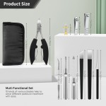 Parturi 10pcs Ingrown Toenail Tool, Nail Clippers Pedicure Knife Set Ingrown Toenail Removal Kit, High Manganese Steel Ingrown Toenail Treat-Ment Corrector Tool Blade for Cuticle Remove